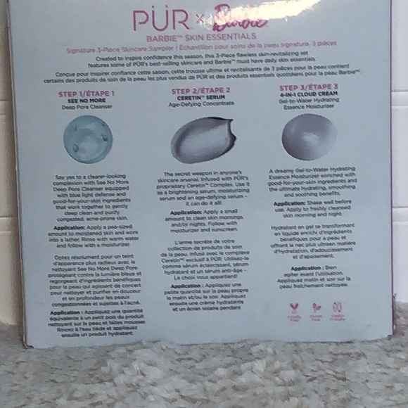 PÜR X Barbie sample set pore cleanser,age defying hydrating - Picture 2 of 3